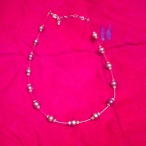 Gun metal colored pearl necklace